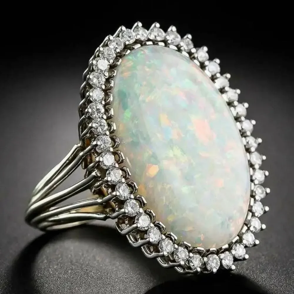 NEW Huge Diamond 925 Silver Ring